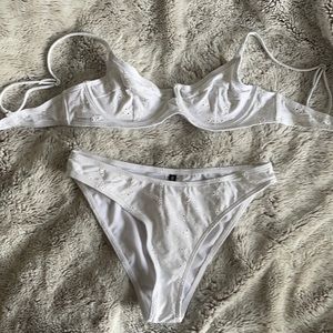 White eyelet bikini